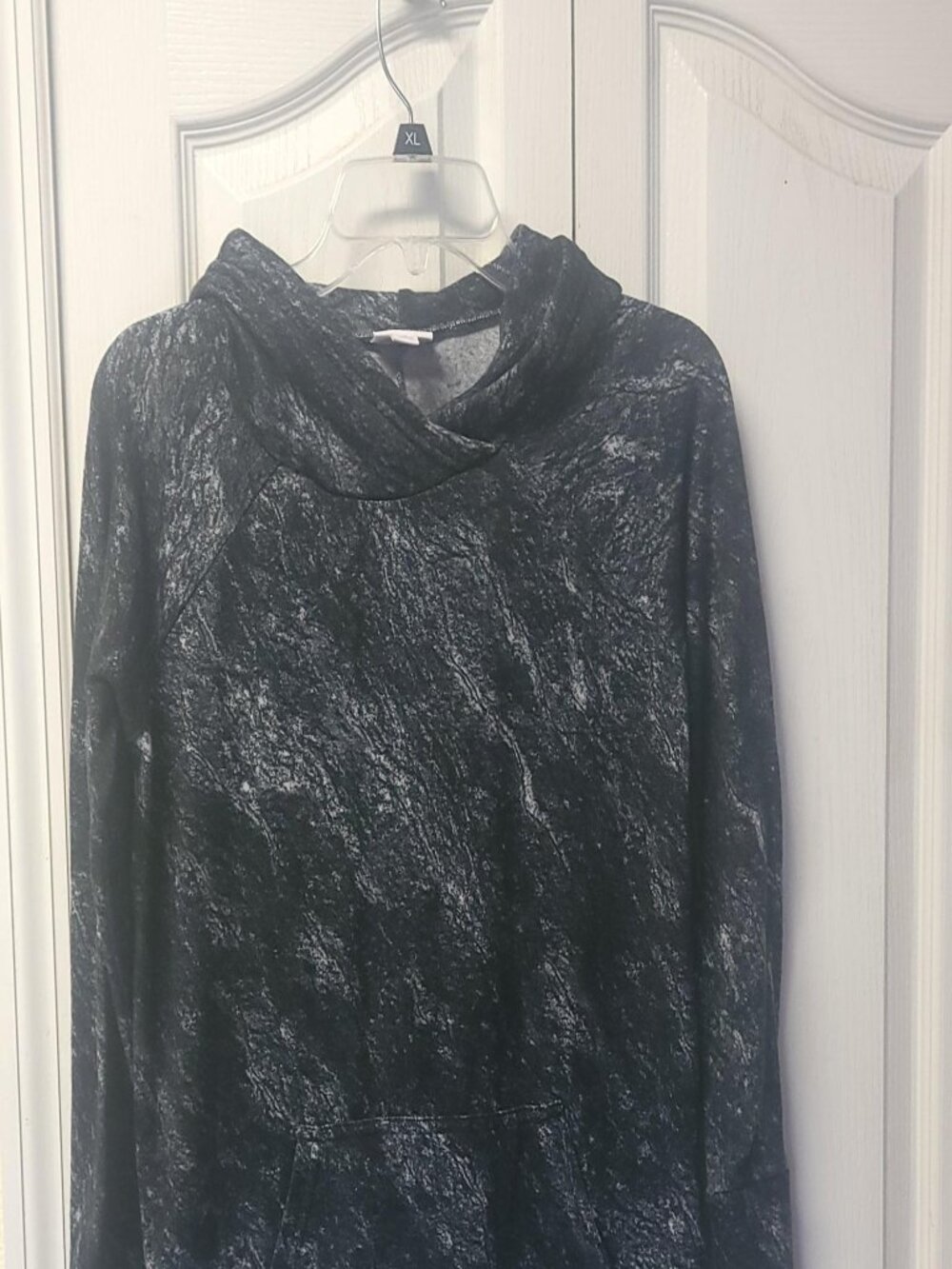 LuLaRoe Black Burnout Hoodie Size Small Super Soft Kangaroo Pocket